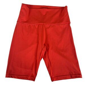 ECHT Women Size Large Biker Shorts Orange Butt Scrunch MAX Glute Flattering Lift